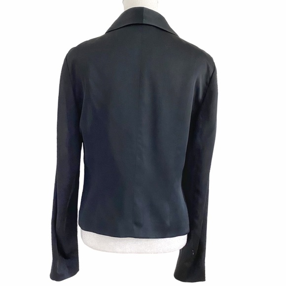 PENNYBLACK BY MAX MARA BLACK SHAWL LAPEL ACETATE LIGHTWEIGHT SATIN BLAZER - 10 - Picture 3 of 10